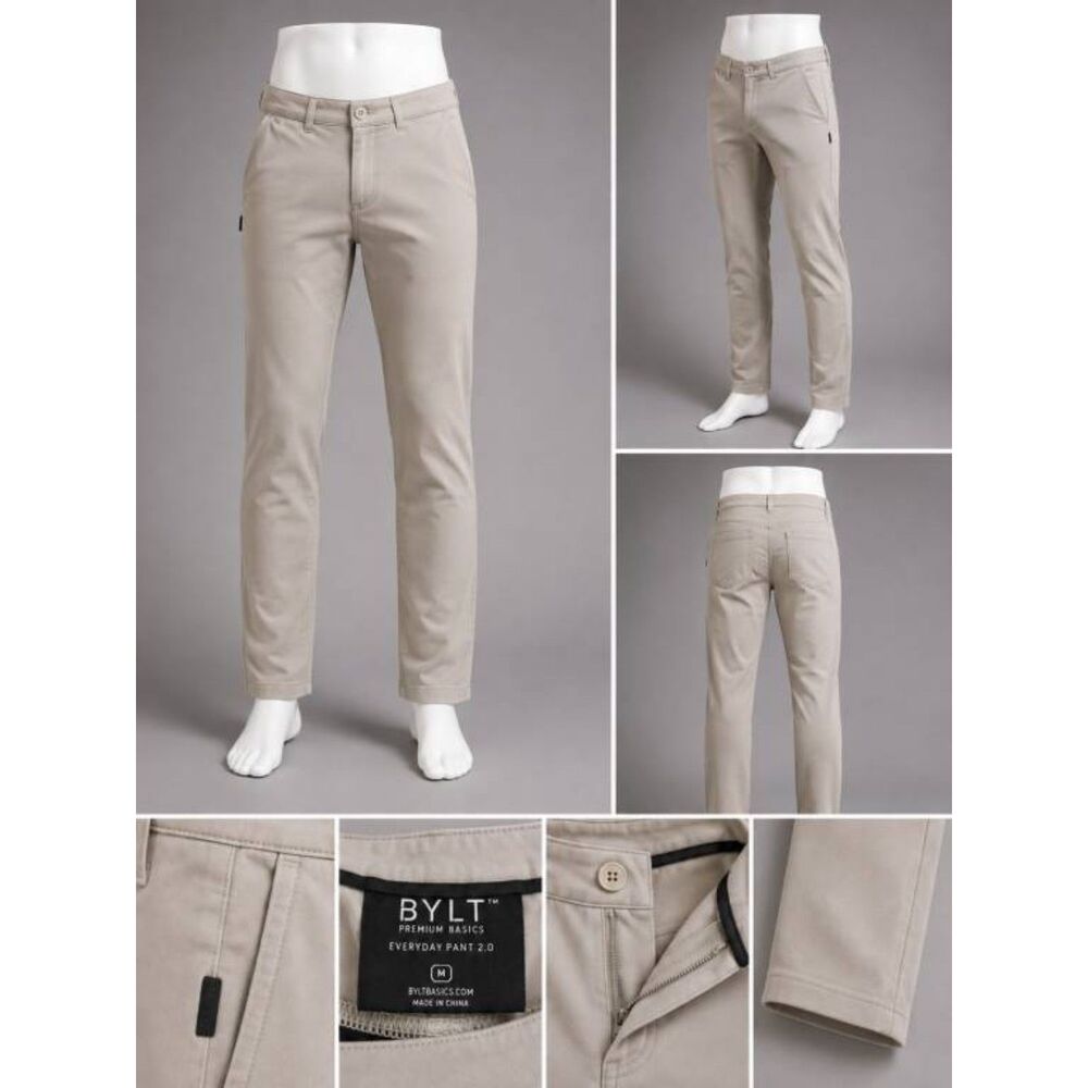 BYLT Premium Basics Everyday Pant 2.0 Men's Medium Khaki Chino Pants